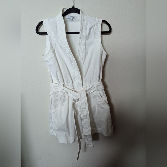 SOLD-Derek Lam Collective White V-neck Romper Size 8 - Picture 5 of 8
